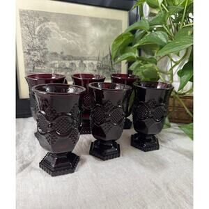 Avon 1876 Cape Cod Red Wine/Water Glass Set of Six
